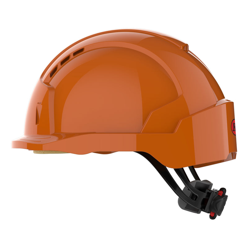 JSP EVOLite Safety Helmet - Micro Peak - Wheel Ratchet - Vented - Orange