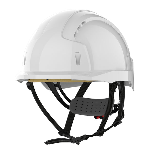 JSP EVOLite Linesman Safety Helmet - Wheel Ratchet - Vented - White