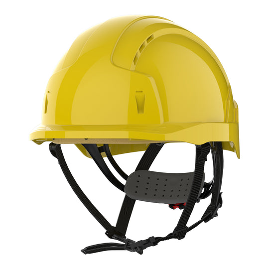 JSP EVOLite Linesman Safety Helmet - Wheel Ratchet - Vented - Yellow