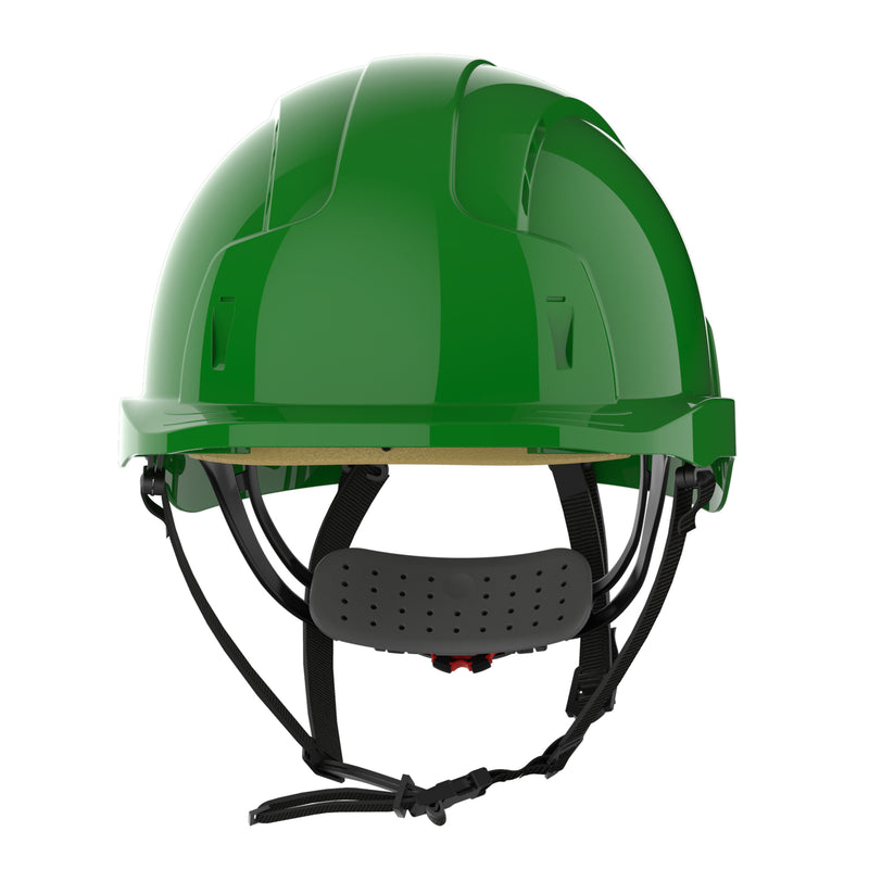 JSP EVOLite Linesman Safety Helmet - Wheel Ratchet - Vented - Green