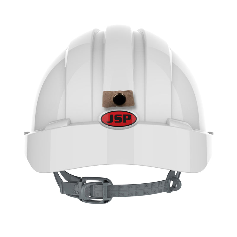 JSP EVO3 Mining Safety Helmet with Lamp Bracket - Slip Ratchet - White