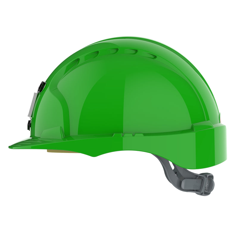 JSP EVO3 Safety Helmet - Slip Ratchet - 3 Point Miners - Green