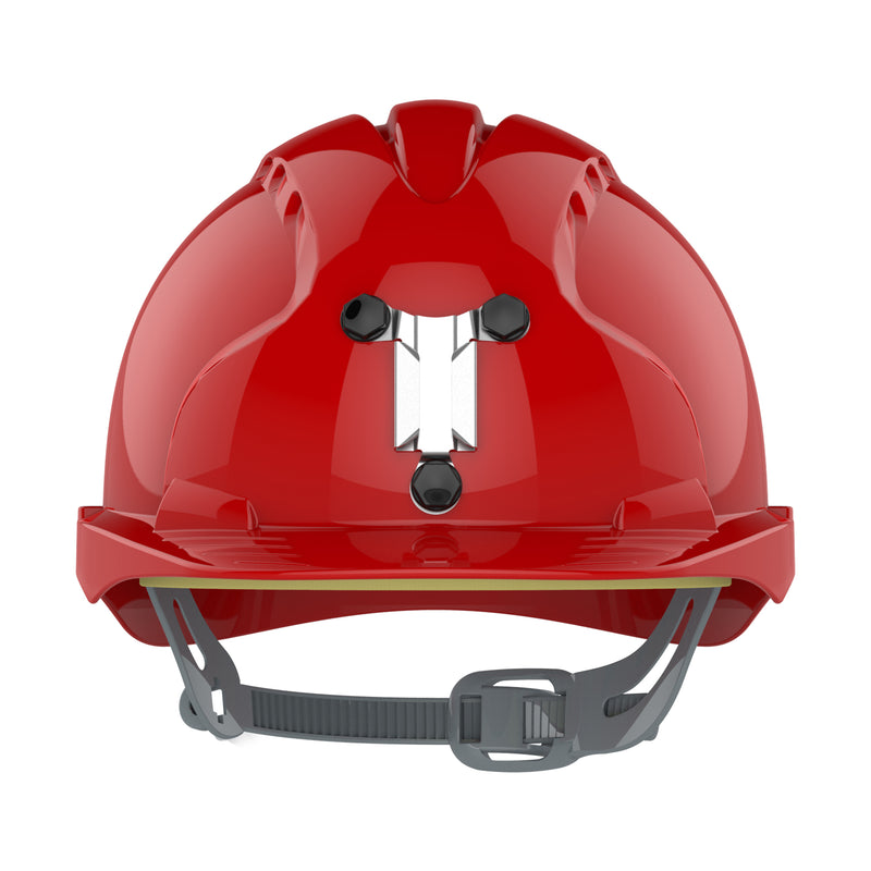 JSP EVO3 Mining Safety Helmet with Lamp Bracket - Slip Ratchet - Red