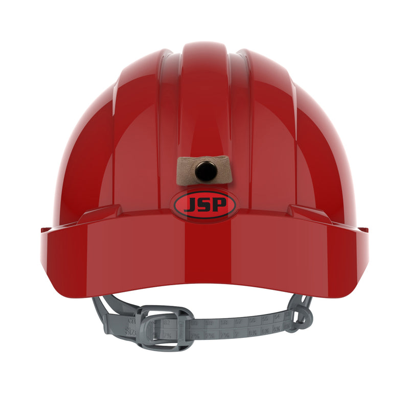 JSP EVO3 Mining Safety Helmet with Lamp Bracket - Slip Ratchet - Red