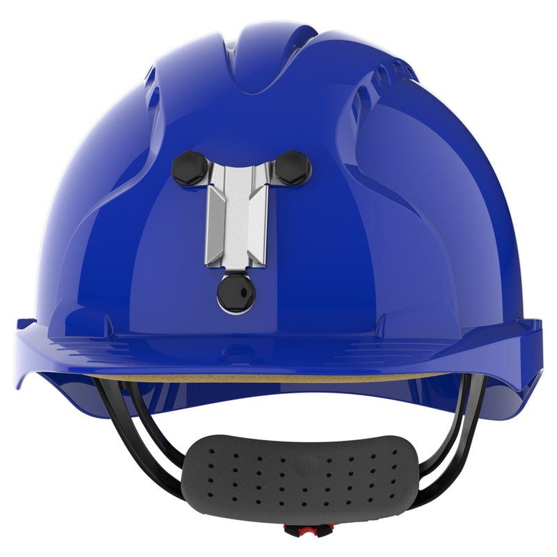 JSP EVO3 Mining Safety Helmet with Lamp Bracket - Wheel Ratchet - Blue