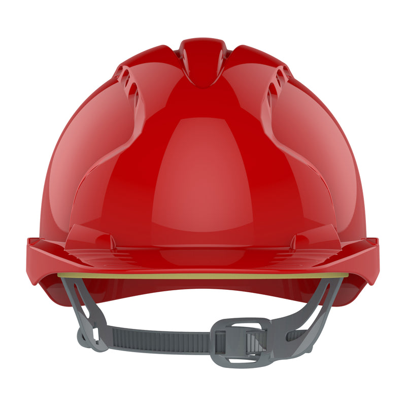 JSP EVO2 Safety Helmet - Slip Ratchet - Vented - Red