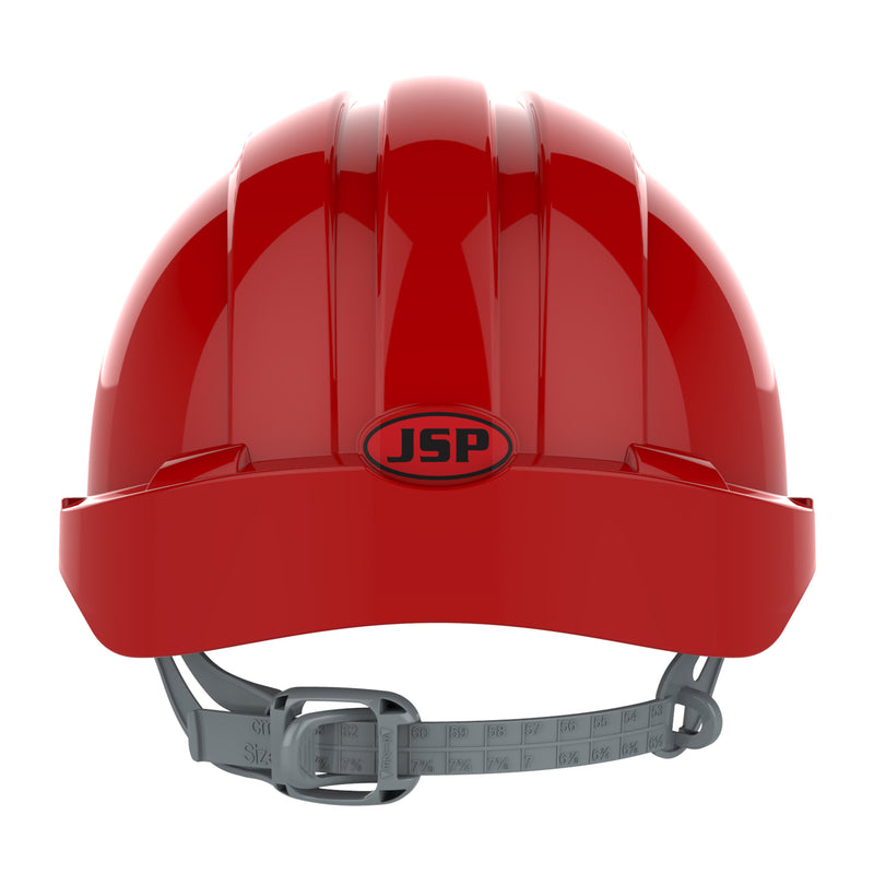 JSP EVO2 Safety Helmet - Slip Ratchet - Vented - Red