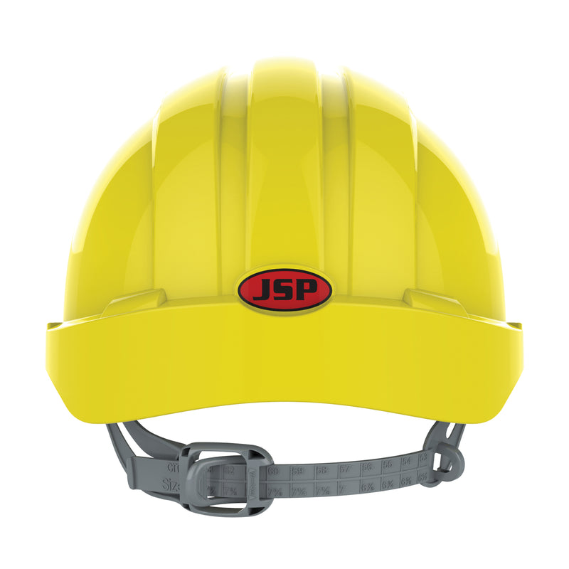 JSP EVO3 Safety Helmet - Slip Ratchet - Vented - Yellow
