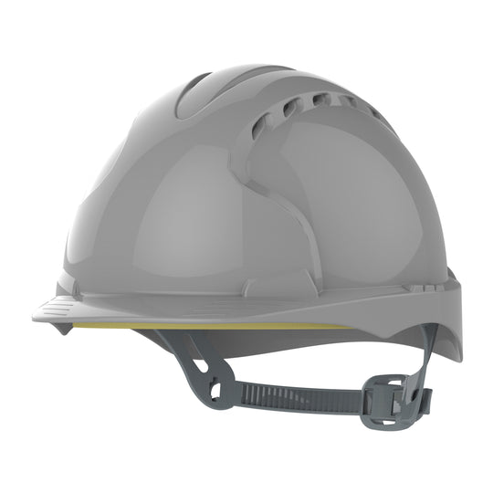 JSP EVO3 Safety Helmet - Slip Ratchet - Vented - Grey