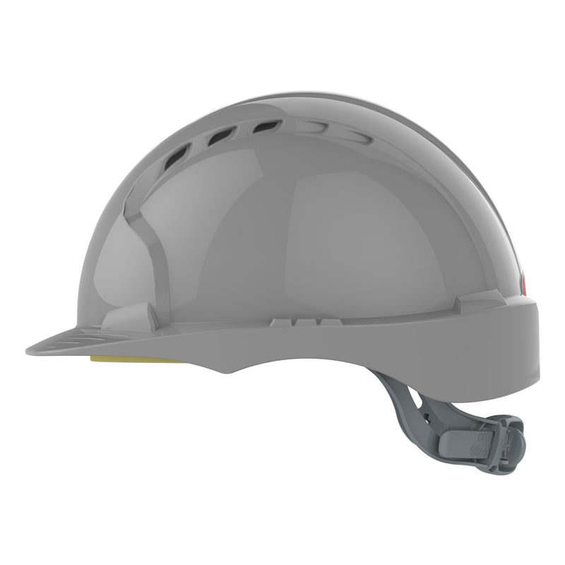 JSP EVO3 Safety Helmet - Slip Ratchet - Vented - Grey