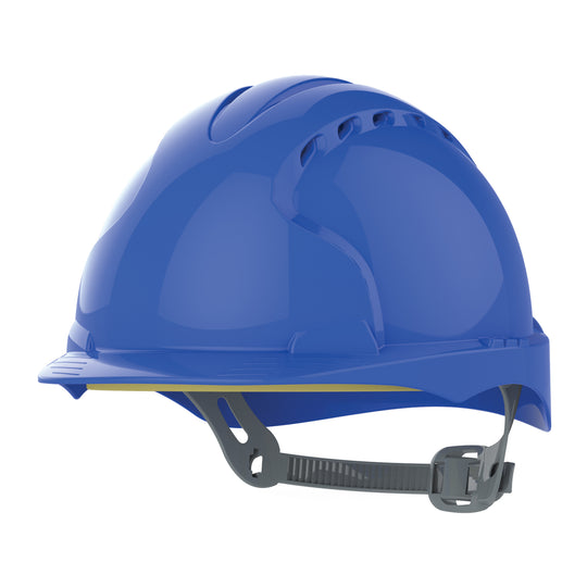 JSP EVO3 Safety Helmet - Slip Ratchet - Vented - Blue