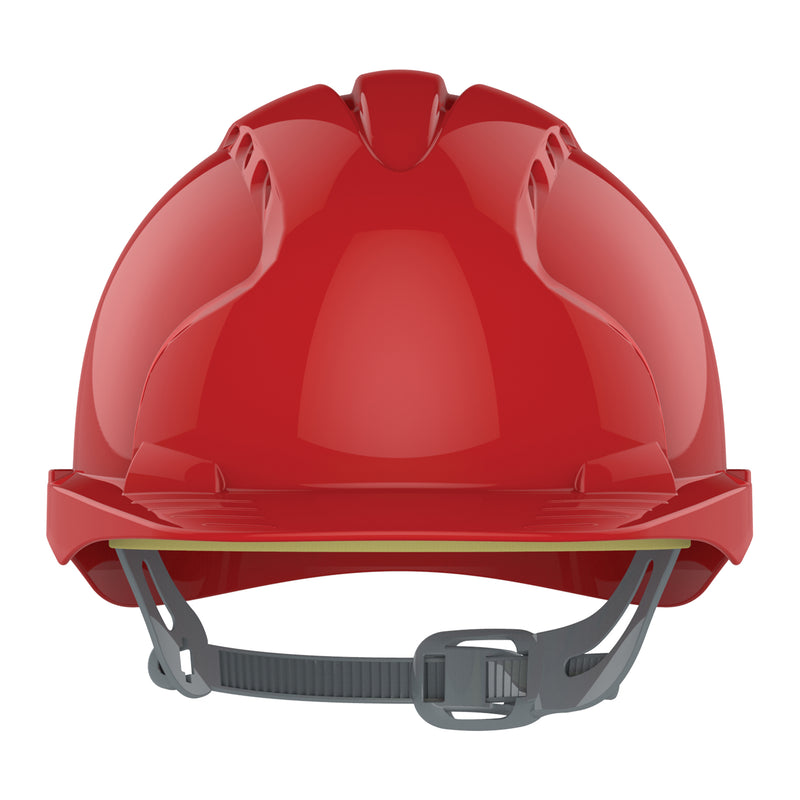 JSP EVO3 Safety Helmet - Slip Ratchet - Vented - Red