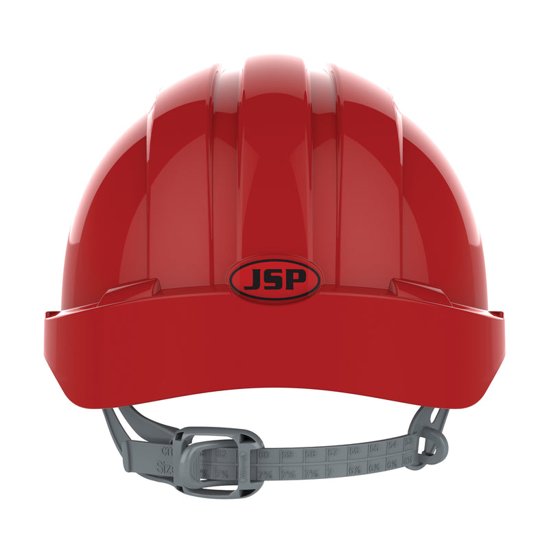 JSP EVO3 Safety Helmet - Slip Ratchet - Vented - Red