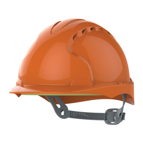 JSP EVO3 Safety Helmet - Slip Ratchet - Vented - Orange