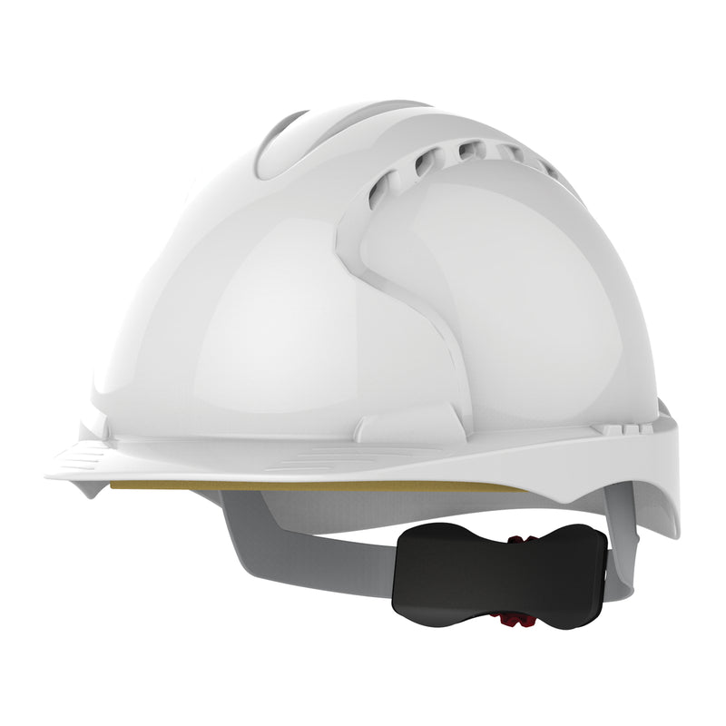 JSP EVO3 Safety Helmet - Wheel Ratchet - Vented - White