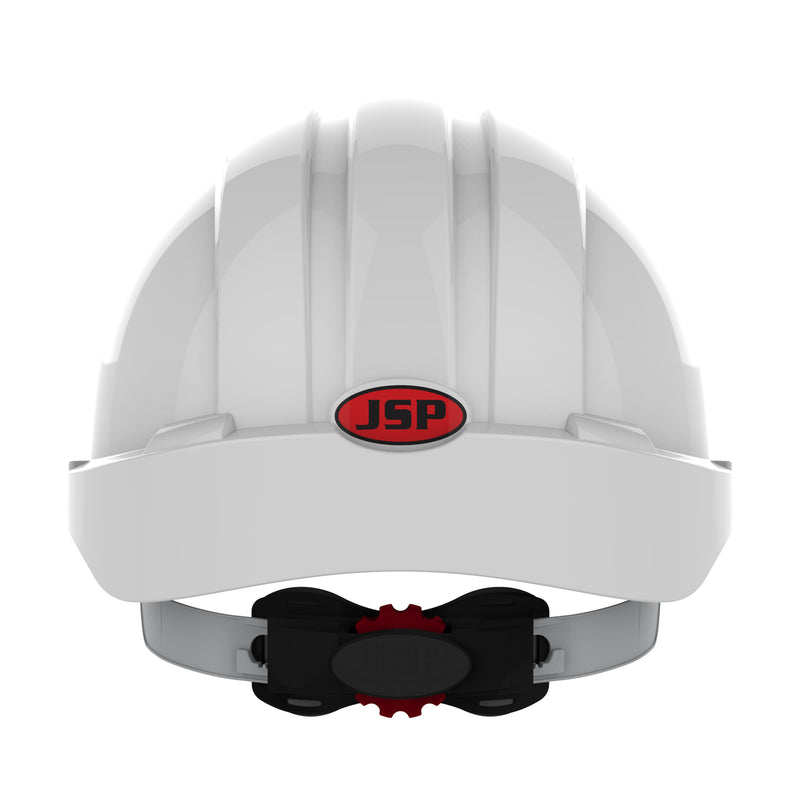JSP EVO3 Safety Helmet - Wheel Ratchet - Vented - White