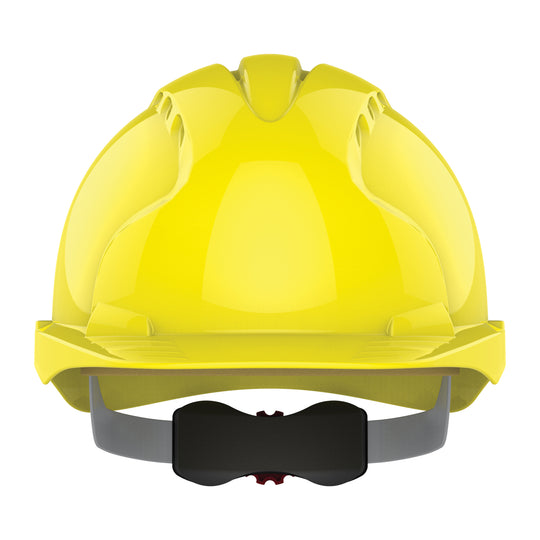 JSP EVO3 Safety Helmet - Wheel Ratchet - Vented - Yellow