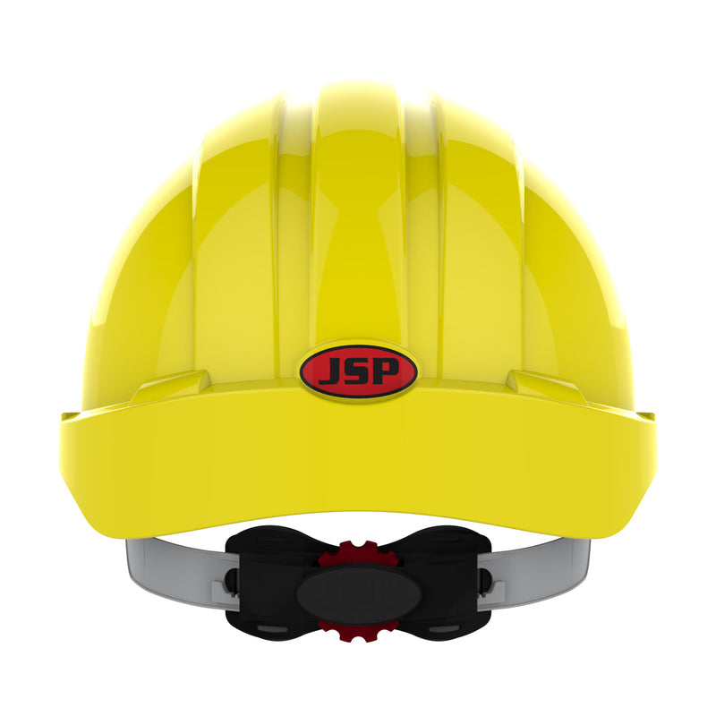 JSP EVO3 Safety Helmet - Wheel Ratchet - Vented - Yellow