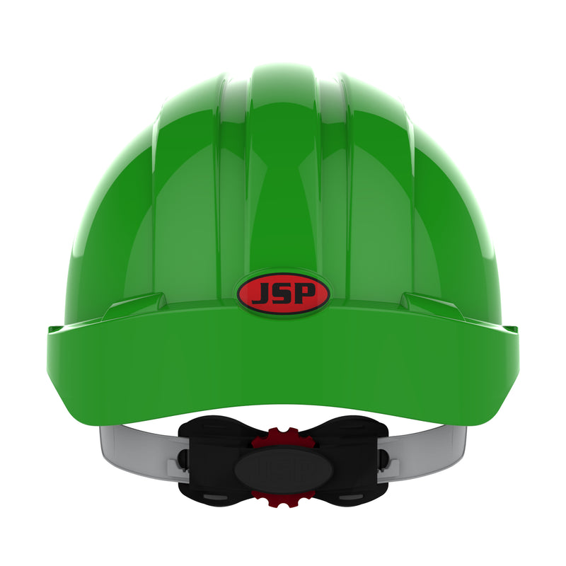 JSP EVO3 Safety Helmet - Wheel Ratchet - Vented - Green