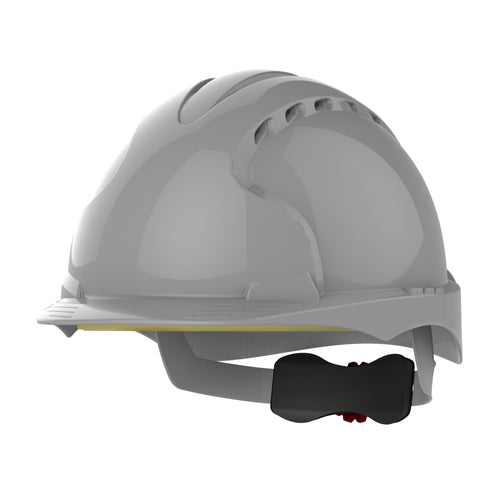 JSP EVO3 Safety Helmet - Wheel Ratchet - Vented - Grey