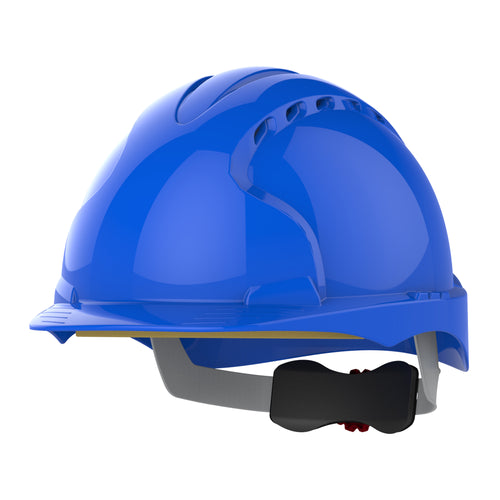 JSP EVO3 Safety Helmet - Wheel Ratchet - Vented - Blue