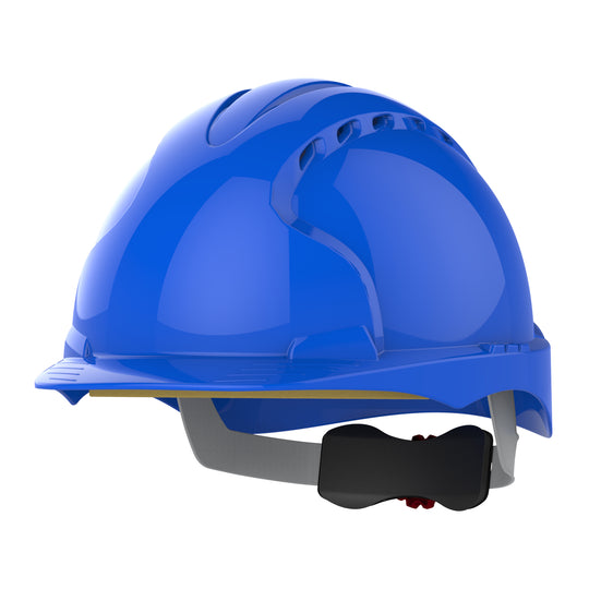 JSP EVO3 Safety Helmet - Wheel Ratchet - Vented - Blue