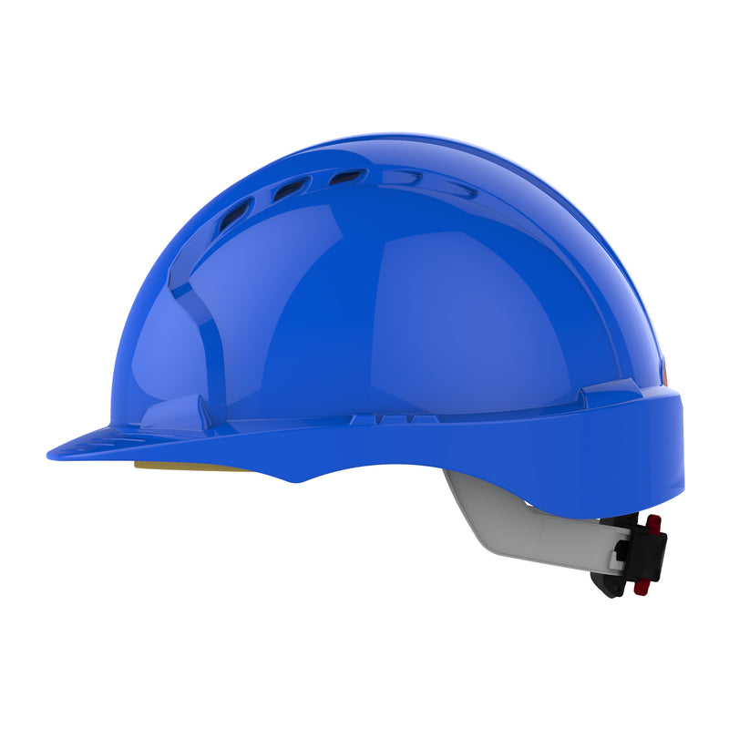 JSP EVO3 Safety Helmet - Wheel Ratchet - Vented - Blue