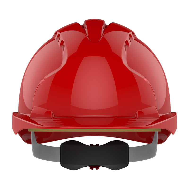 JSP EVO3 Safety Helmet - Wheel Ratchet - Vented - Red