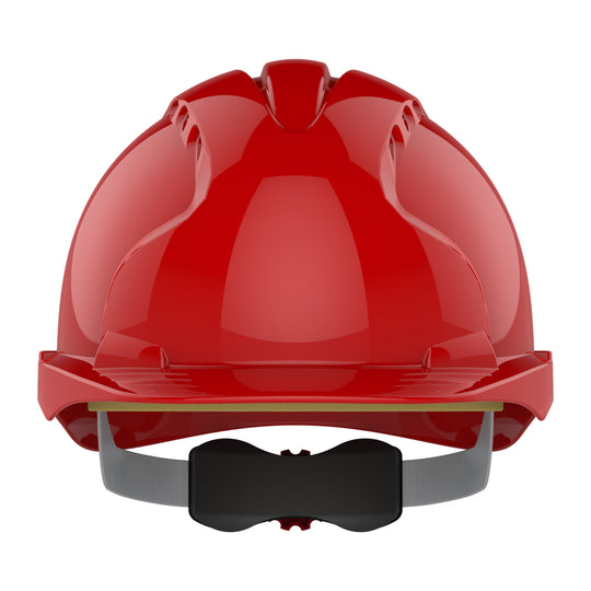 JSP EVO3 Safety Helmet - Wheel Ratchet - Vented - Red