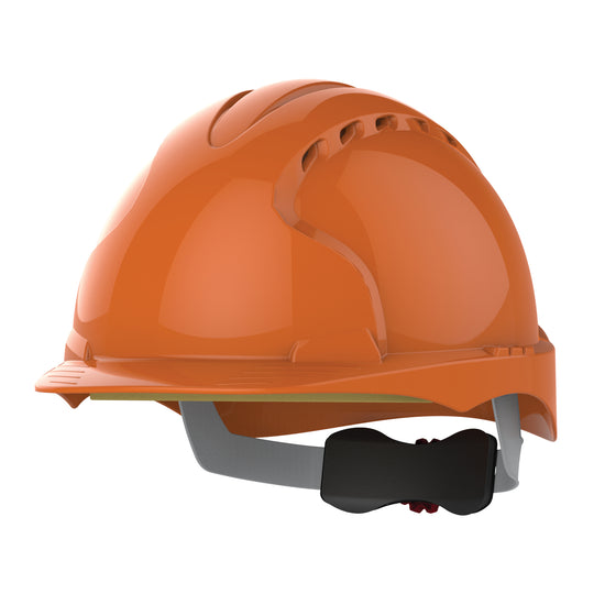 JSP EVO3 Safety Helmet - Wheel Ratchet - Vented - Orange