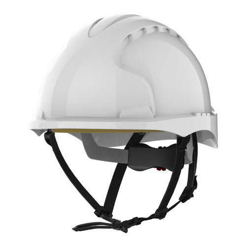 JSP EVO3 Linesman Safety Helmet - Micro Peak - Wheel Ratchet - White
