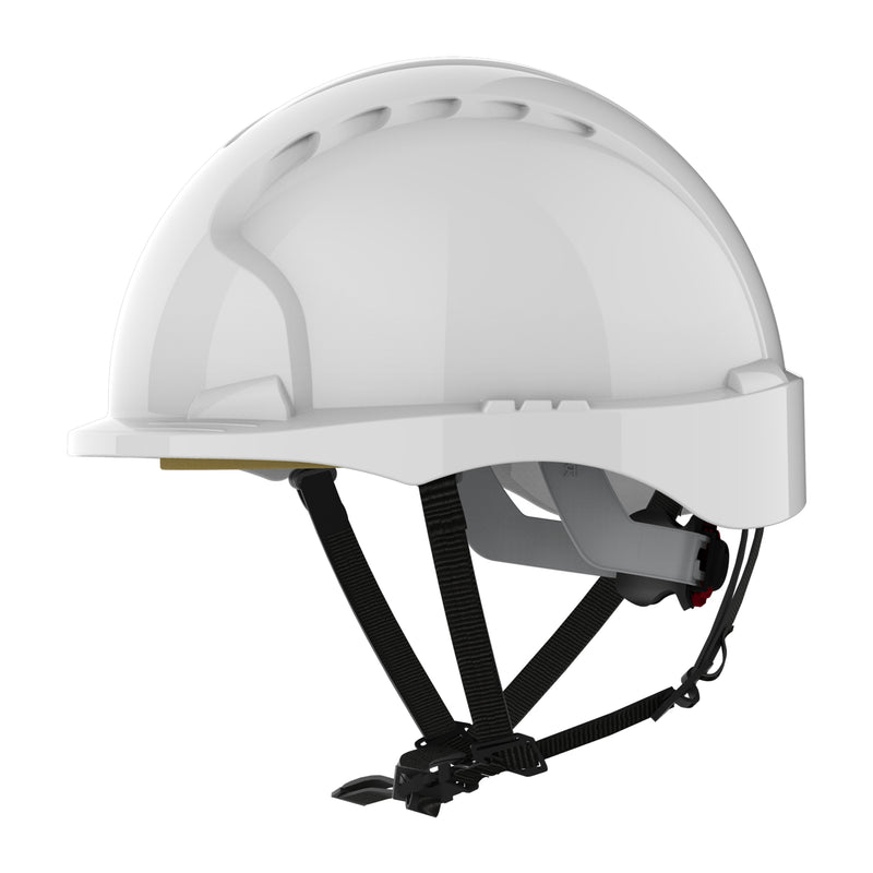 JSP EVO3 Linesman Safety Helmet - Micro Peak - Wheel Ratchet - White