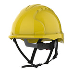 JSP EVO3 Linesman Safety Helmet - Micro Peak - Wheel Ratchet - Yellow - thumbnail 1