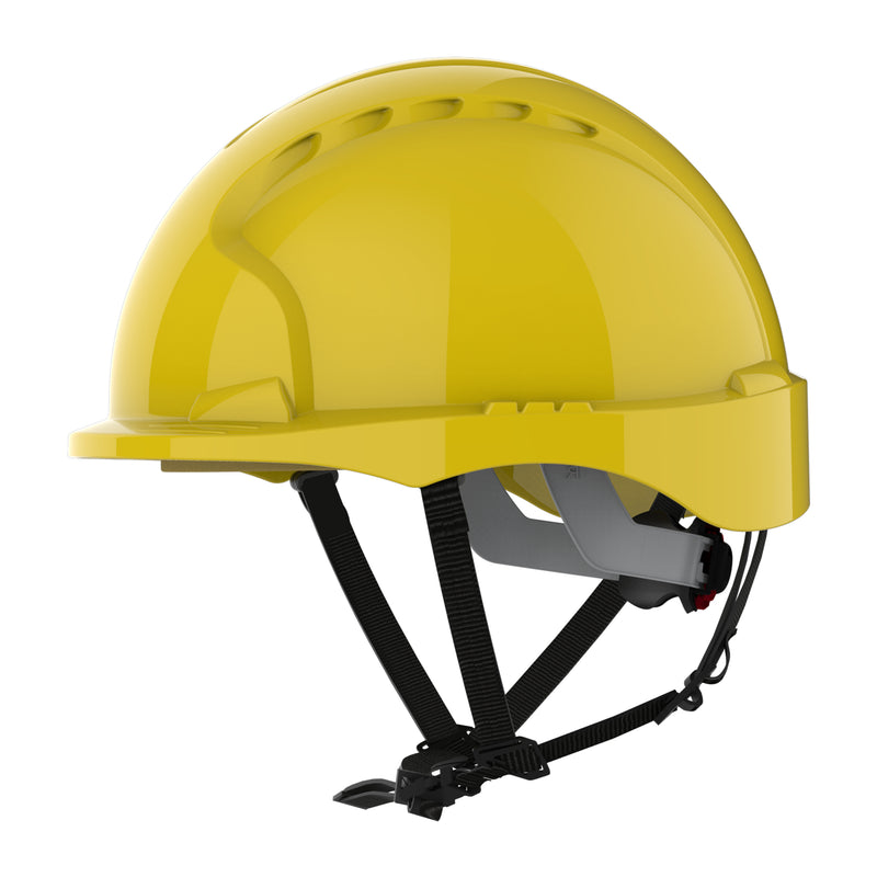 JSP EVO3 Linesman Safety Helmet - Micro Peak - Wheel Ratchet - Yellow