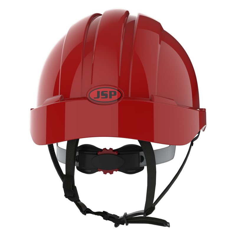 JSP EVO3 Linesman Safety Helmet - Micro Peak - Wheel Ratchet - Red