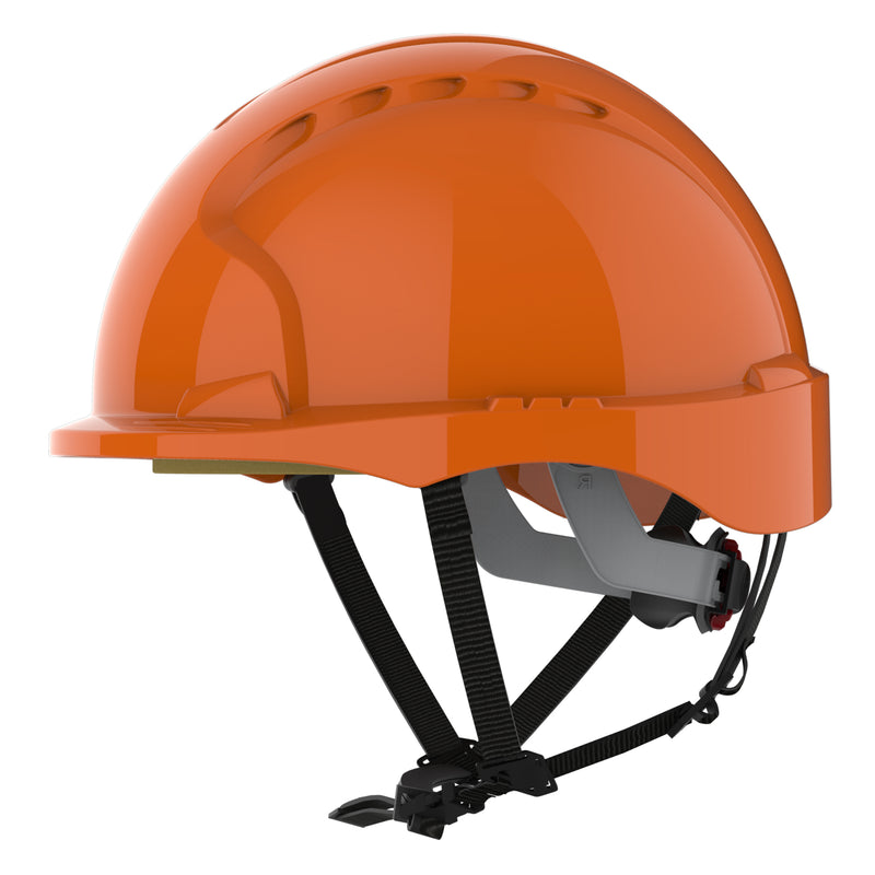 JSP EVO3 Linesman Safety Helmet - Micro Peak - Wheel Ratchet - Orange