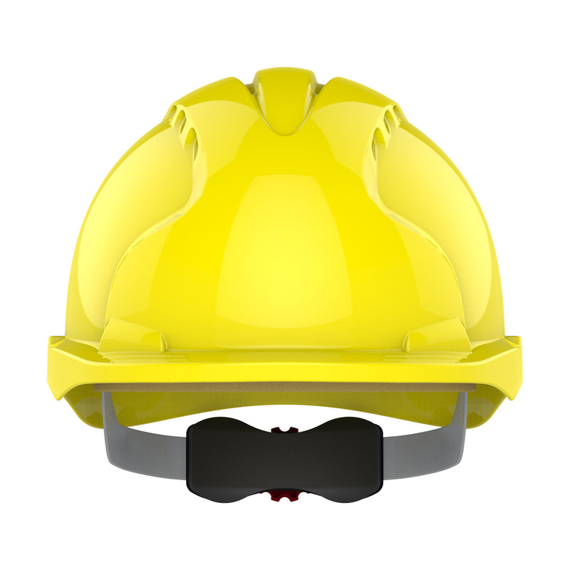 JSP EVO3 Safety Helmet - Micro Peak - Wheel Ratchet - Vented - Yellow