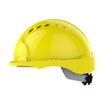 JSP EVO3 Safety Helmet - Micro Peak - Wheel Ratchet - Vented - Yellow - thumbnail 3