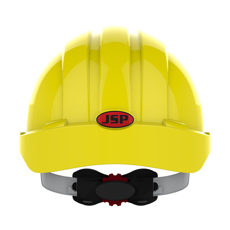 JSP EVO3 Safety Helmet - Micro Peak - Wheel Ratchet - Vented - Yellow