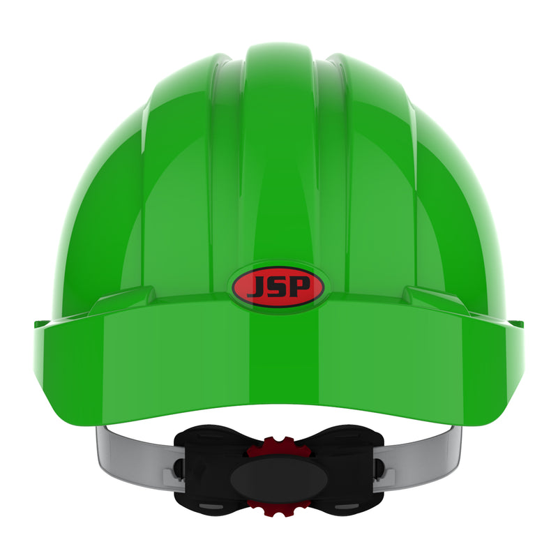 JSP EVO3 Safety Helmet - Micro Peak - Wheel Ratchet - Vented - Green