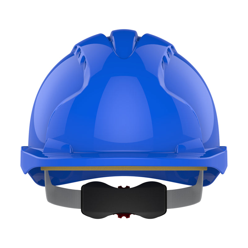 JSP EVO3 Safety Helmet - Micro Peak - Wheel Ratchet - Vented - Blue
