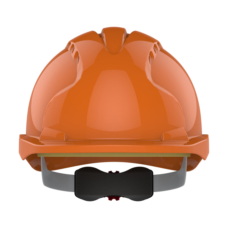 JSP EVO3 Safety Helmet - Micro Peak - Wheel Ratchet - Vented - Orange