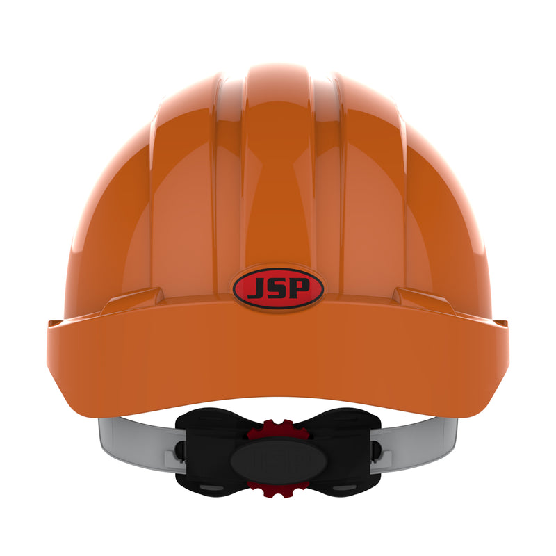 JSP EVO3 Safety Helmet - Micro Peak - Wheel Ratchet - Vented - Orange