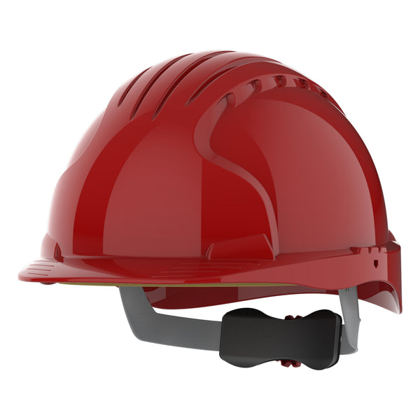JSP EVO5 Olympus Global Standards Hard Hat - Wheel Ratchet - Red