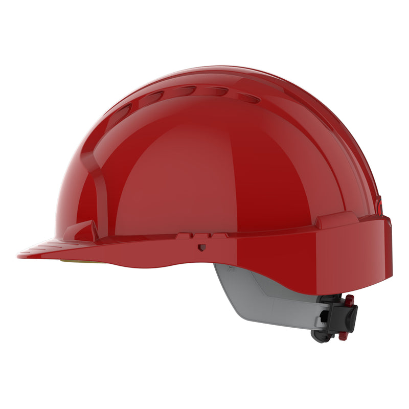 JSP EVO5 Olympus Global Standards Hard Hat - Wheel Ratchet - Red