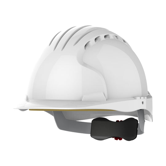JSP EVO5 Olympus Global Standards Hard Hat - Wheel Ratchet - Vented - White