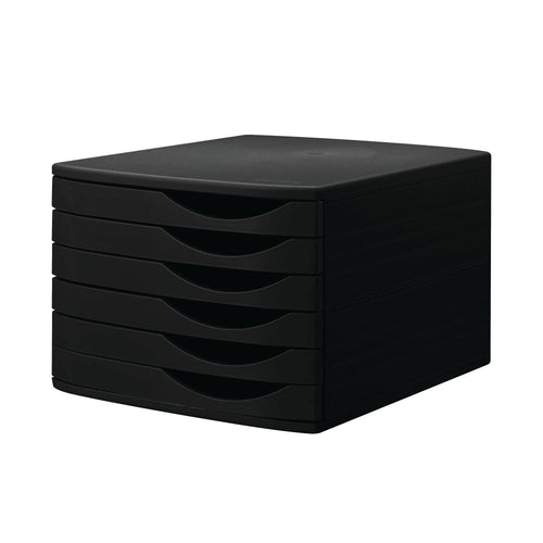 Jalema 6 Desktop Plastic Drawers Set Black J76319blk
