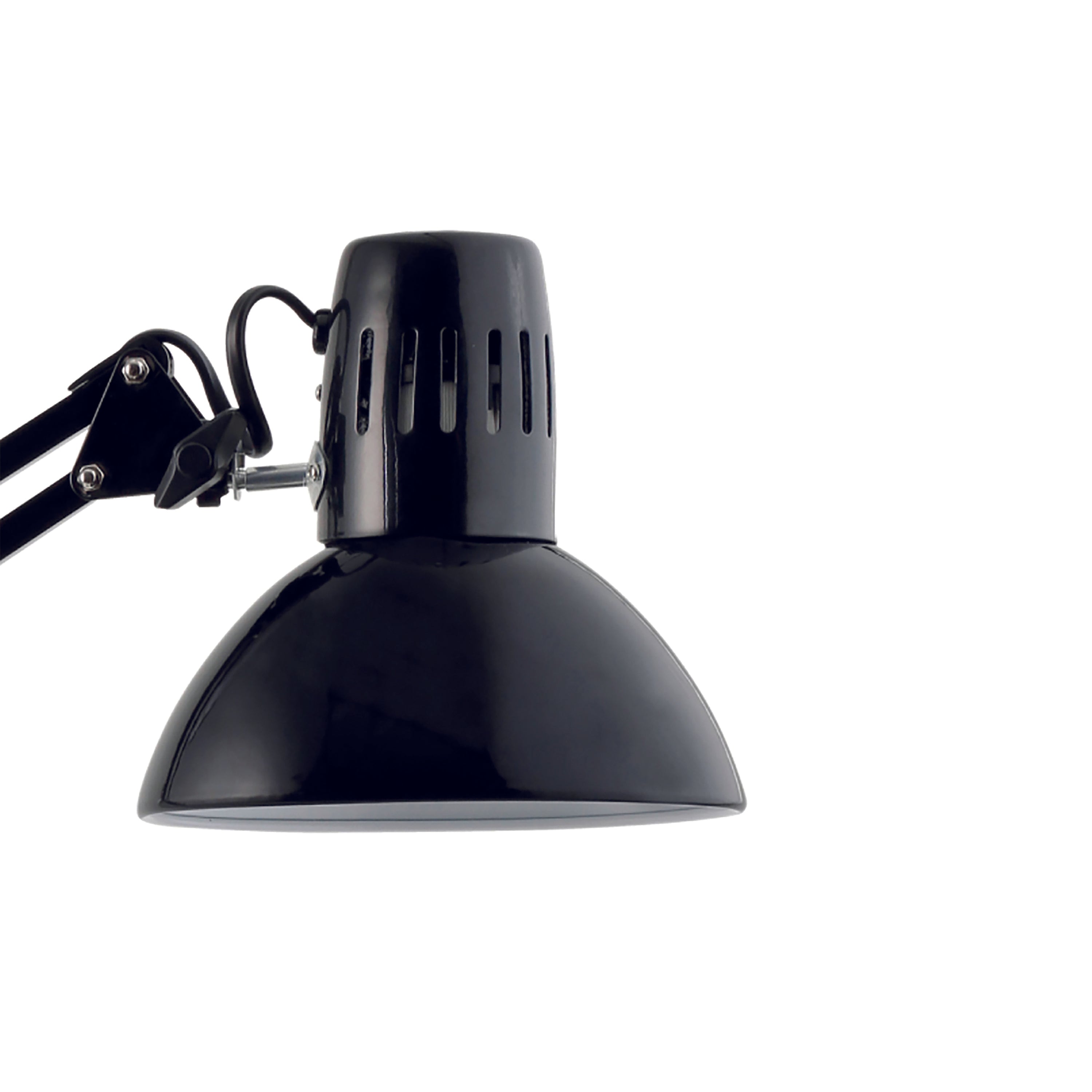 Alba architect desk lamp with jointed arm and sturdy round base in black finish