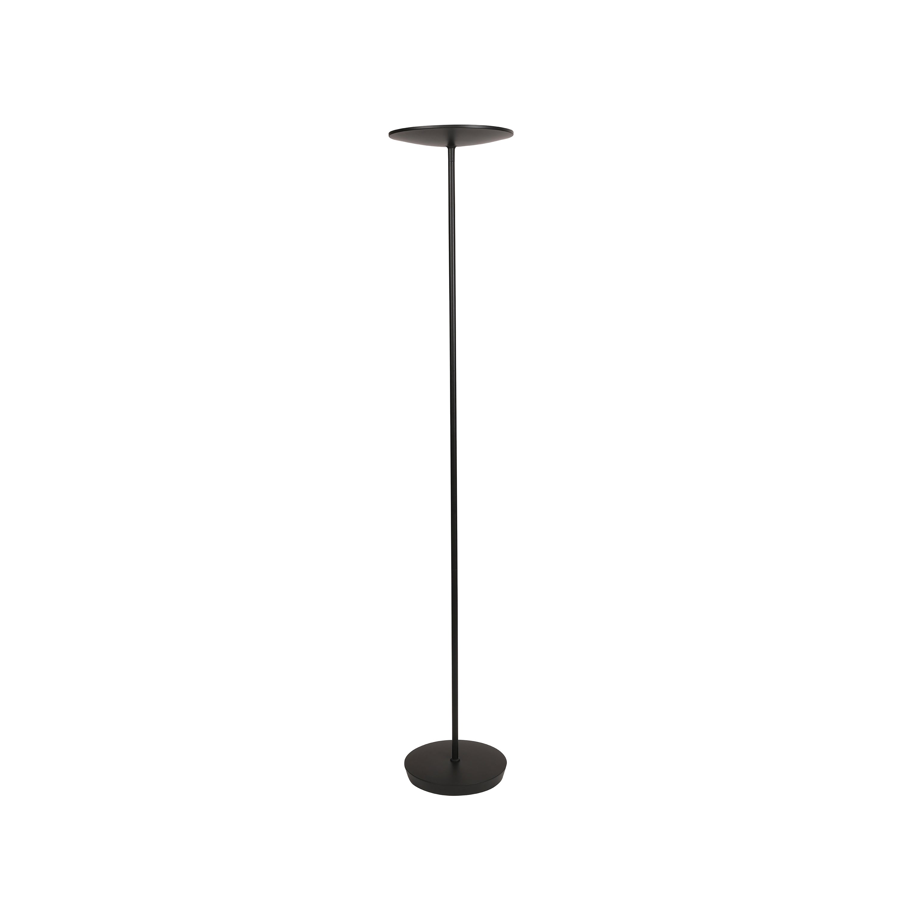 Alba Slim black LED floor lamp with round head, 30W output and 3000 lumens brightness