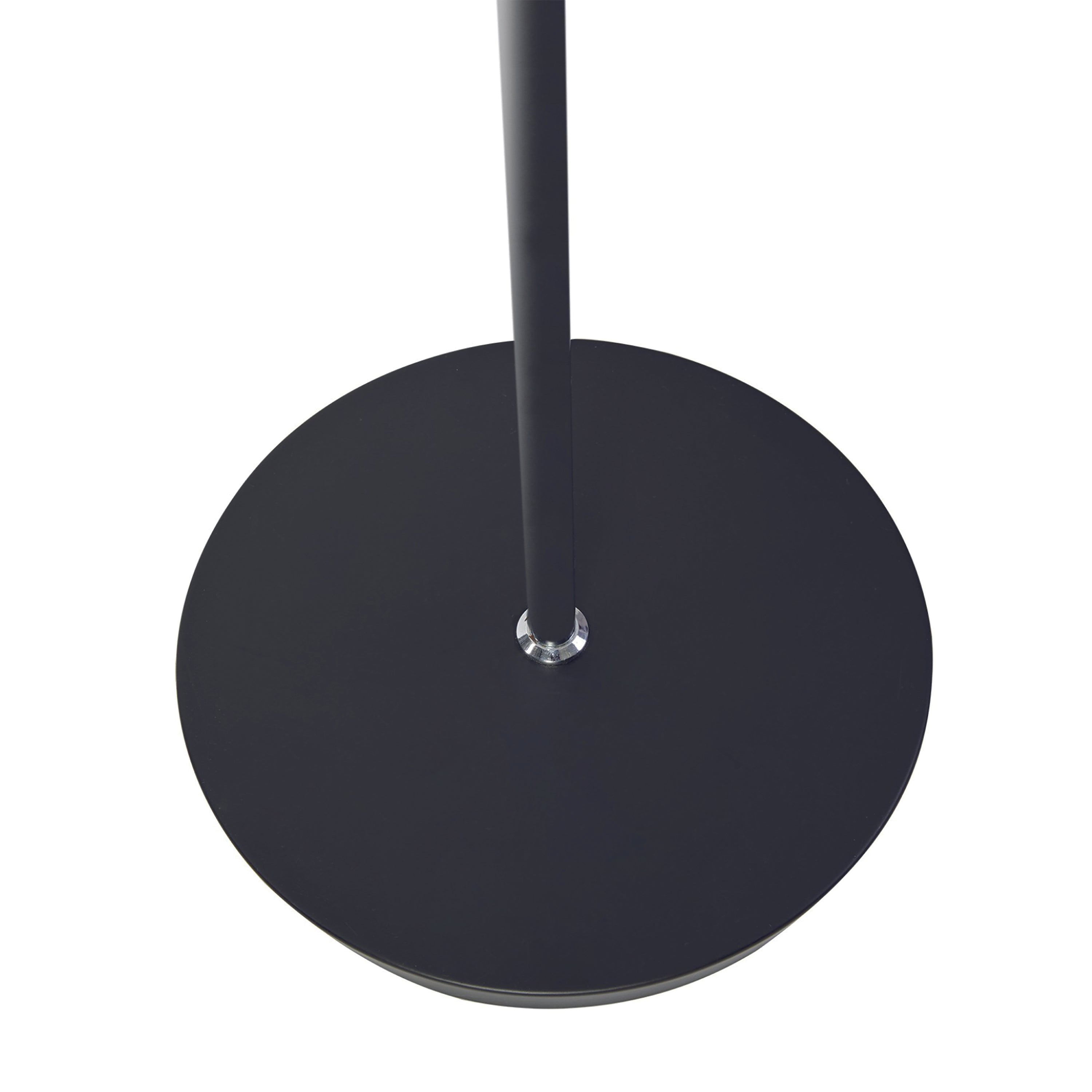 Full upright display of Alba Slim LED floor lamp in black with bright round head design